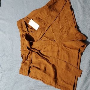 A New Day XXL Rust Brown / Orange Paper Bag Waist Shorts